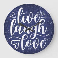 Starry Night Navy Live Laugh Love Saying Wall