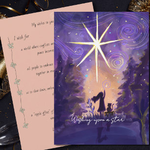 Starry Night New Year Wishes – Wishing Upon a Star Holiday Card