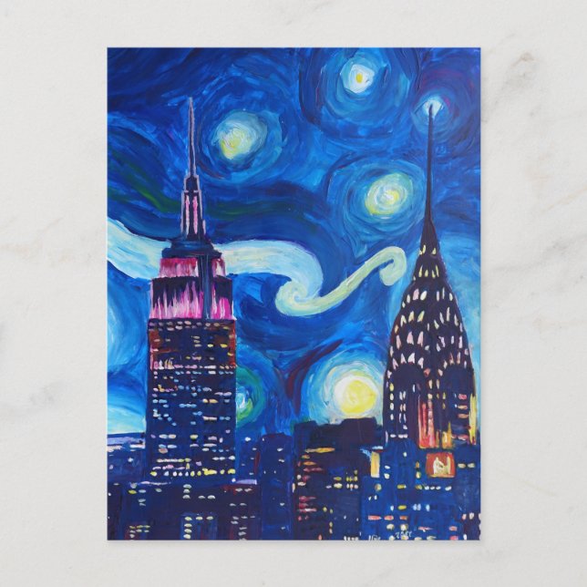 Starry Night New York Postcard (Front)