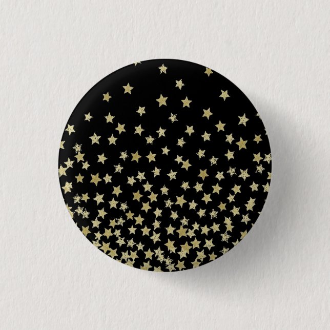starry night noire 1 inch round button (Front)
