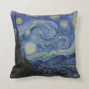 starry night of van gogh throw pillow