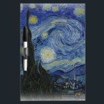Starry night of Vincent  van gogh Dry Erase Board<br><div class="desc">Starry night of Vincent van gogh dry erase white board.The Starry Night is a painting by the Dutch post-impressionist artist Vincent van Gogh. The painting depicts the view outside his sanitorium room window at Saint-Rémy-de-Provence in southern France. Customize and personalize to make a cool, gift for christmas, anniversary or birthday....</div>