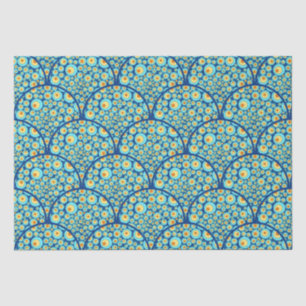 Starry Night On Sea Doodle Art Deco Scallop Tissue Paper