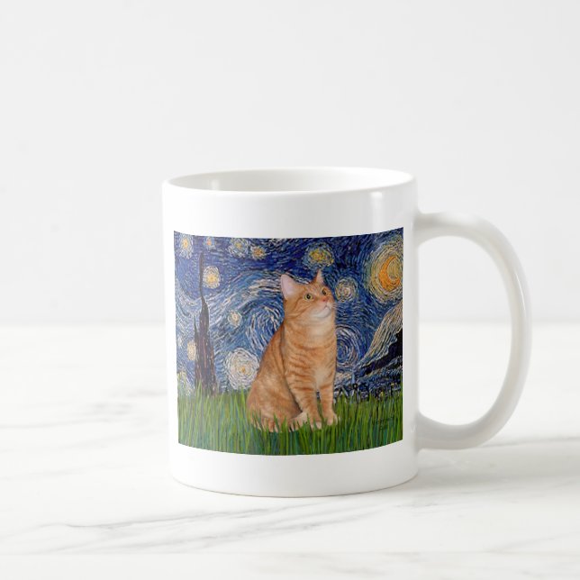 Starry Night - Orange Tabby 46 Coffee Mug (Right)