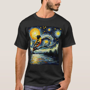 Starry Night Oriole Van Gogh Bird Lover T-Shirt