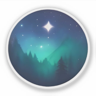 Starry Night Over Mystical Pines