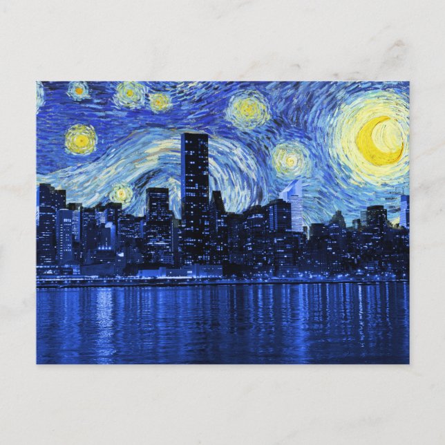 Starry Night Over New York City Postcard (Front)