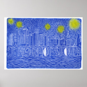 Starry Night Over New York...Who Is John Galt Poster