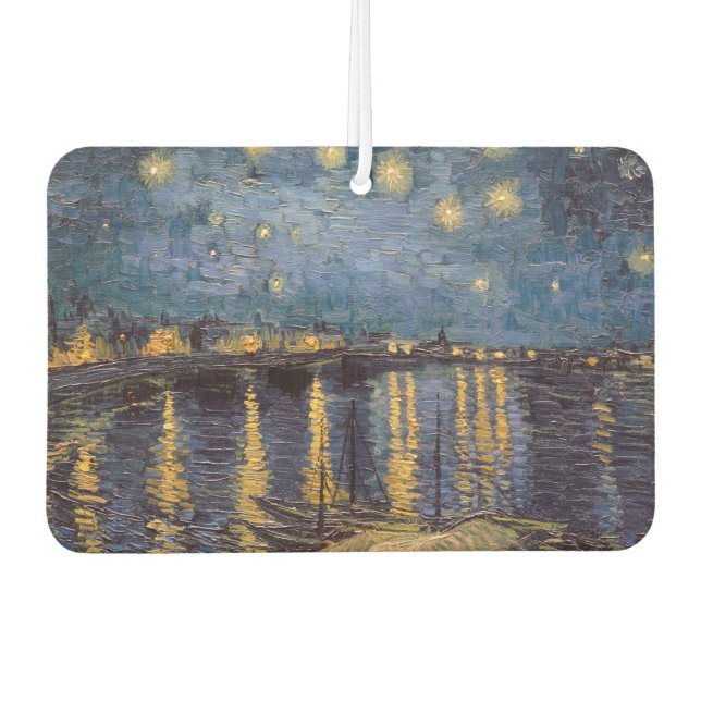 Starry Night Over Rhone River by Vincent Van Gogh Air Freshener (Front)