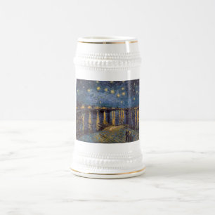 Starry Night Over Rhone River by Vincent Van Gogh Beer Stein