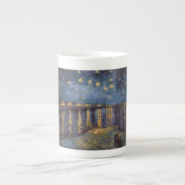 Starry Night Over Rhone River by Vincent Van Gogh Bone China Mug (Front)