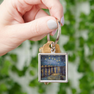 Starry Night Over Rhone River by Vincent Van Gogh Keychain