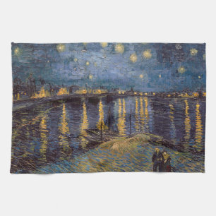 Starry Night Over Rhone River by Vincent Van Gogh Kitchen Towel