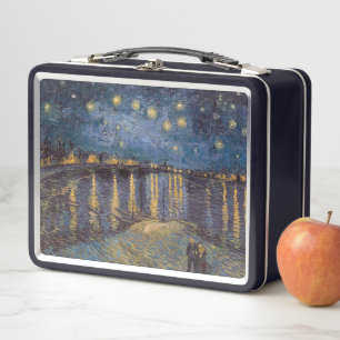 Starry Night Over Rhone River by Vincent Van Gogh Metal Lunch Box