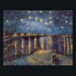 Starry Night Over Rhone River by Vincent Van Gogh Photo Print<br><div class="desc">Dreamlike story inspired by Vincent Van Gogh's Night Over the Rhône: The air hummed with the low thrum of the river, a lullaby that lulled the senses. Two figures, their faces obscured by the soft glow of the gas lamps, strolled along the riverbank. They moved with a gentle sway, as...</div>