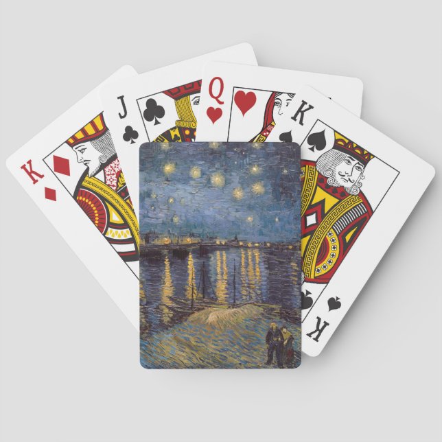 Starry Night Over Rhone River by Vincent Van Gogh Playing Cards (Back)