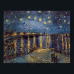 Starry Night Over Rhone River by Vincent Van Gogh Poster<br><div class="desc">Dreamlike story inspired by Vincent Van Gogh's Night Over the Rhône: The air hummed with the low thrum of the river, a lullaby that lulled the senses. Two figures, their faces obscured by the soft glow of the gas lamps, strolled along the riverbank. They moved with a gentle sway, as...</div>