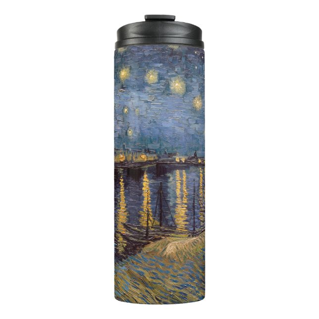 Starry Night Over Rhone River by Vincent Van Gogh Thermal Tumbler (Front)