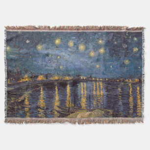 Starry Night Over Rhone River by Vincent Van Gogh Throw Blanket