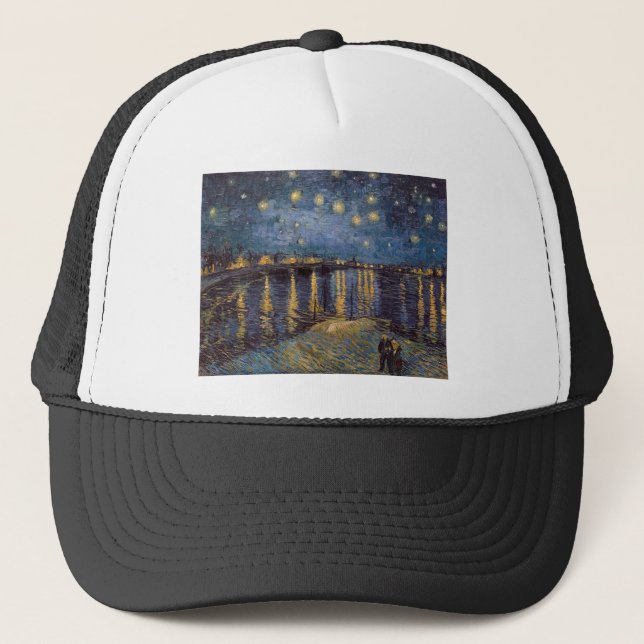 Starry Night Over Rhone River by Vincent Van Gogh Trucker Hat (Front)
