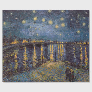 Starry Night Over Rhone River by Vincent Van Gogh Wrapping Paper