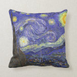 Starry Night Over Rhone van Gogh Throw Pillow<br><div class="desc">The Starry Night (Dutch: De sterrennacht) is a painting by Dutch post-impressionist artist Vincent van Gogh. The painting depicts the view outside his sanitarium room window at night, although it was painted from memory during the day. Since 1941 it has been in the permanent collection of the Museum of Modern...</div>