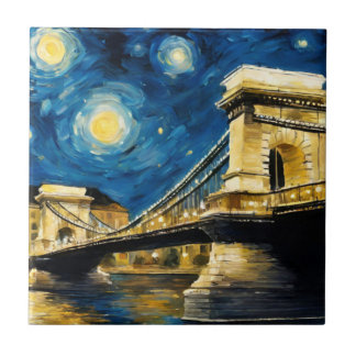 Starry Night Over the Danube Tile