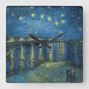 Starry Night Over the Rhone (1888) Vincent van Gog Square Wall Clock