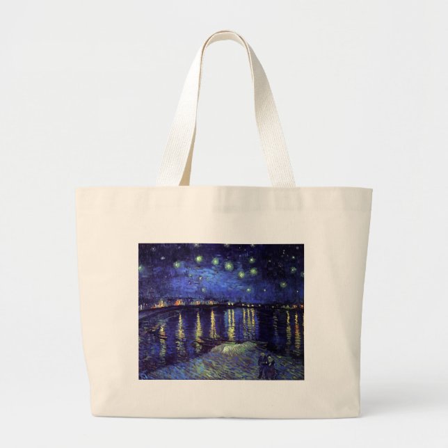 starry night over the rhone 1890 large tote bag (Front)