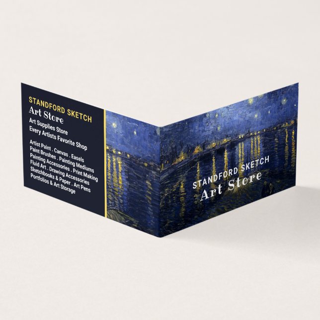 Starry Night Over The Rhone, Art Supplies Store Business Card (Outside)
