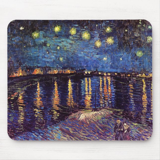 Starry night over the Rhone by Van Gogh Mouse Pad (Front)