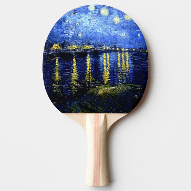 Starry Night over the Rhone by van Gogh Ping Pong Paddle (Front)
