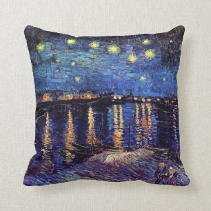 Starry night over the Rhone by Van Gogh Throw Pillow