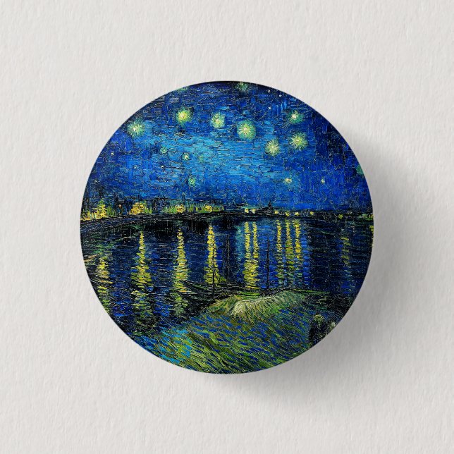Starry Night Over the Rhone by Vincent Van Gogh 1 Inch Round Button (Front)