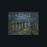 Starry Night Over the Rhone by Vincent Van Gogh Canvas Print<br><div class="desc">Starry Night Over the Rhone by Vincent Van Gogh, oil on canvas 1888, is a landscape painting of a town and lights at night on the curving banks of the river Rhone beneath a vast canopy of shining stars that reflect in the rippling river water. In the foreground a man...</div>