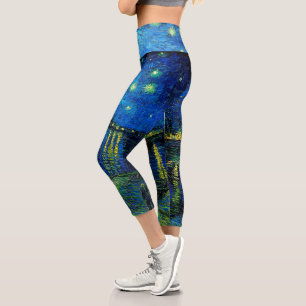 Starry Night Over the Rhone by Vincent Van Gogh Capri Leggings