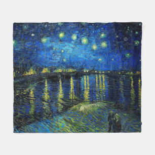 Starry Night Over the Rhone by Vincent Van Gogh Fleece Blanket