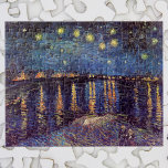 Starry Night Over the Rhone by Vincent van Gogh Jigsaw Puzzle<br><div class="desc">Starry Night Over The Rhone by Vincent van Gogh is a vintage fine art post impressionism nautical seascape painting. A maritime view over the water of the Rhone river at night with stars in the sky shimmering in the reflection. About the artist: Vincent Willem van Gogh (1853 -1890) was one...</div>