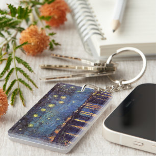 Starry Night Over the Rhone by Vincent van Gogh Keychain