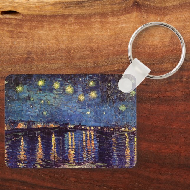 Starry Night Over the Rhone by Vincent van Gogh Keychain (Front)