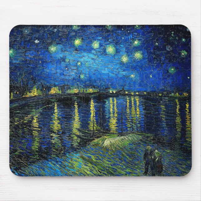 Starry Night Over the Rhone by Vincent Van Gogh Mouse Pad (Front)