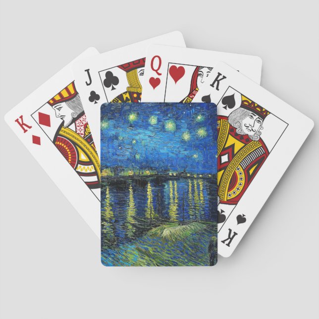 Starry Night Over the Rhone by Vincent Van Gogh Playing Cards (Back)