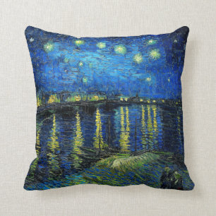 Starry Night Over the Rhone by Vincent Van Gogh Throw Pillow