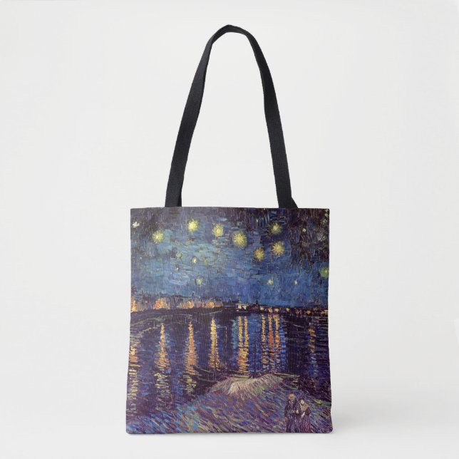Starry Night Over the Rhone by Vincent van Gogh Tote Bag (Front)
