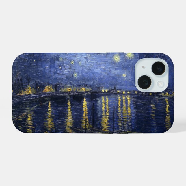 Starry Night Over the Rhone iPhone 15 Case (Back Horizontal)