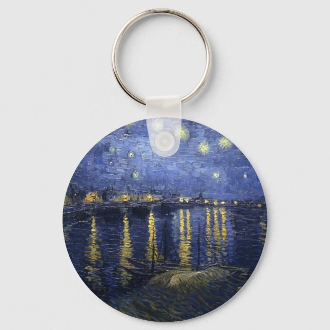Starry Night Over the Rhone Keychain (Front)