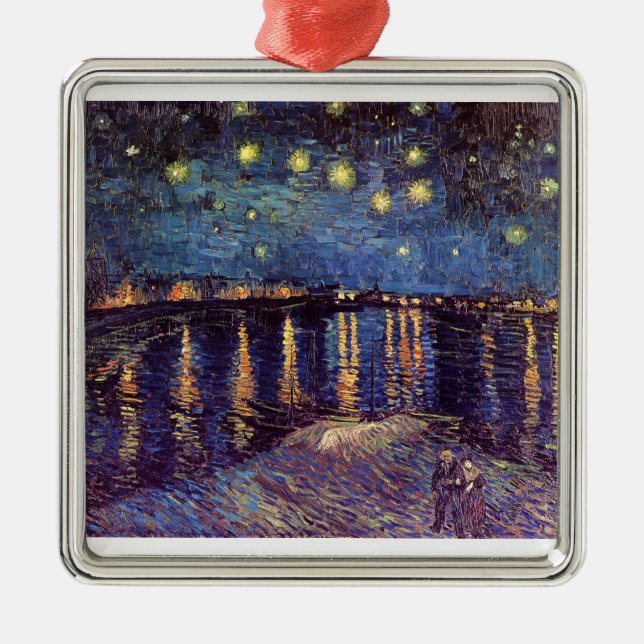 Starry Night Over The Rhone Metal Ornament (Front)