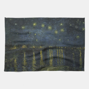 Starry Night Over the Rhône, oil painting Van Gogh Kitchen Towel