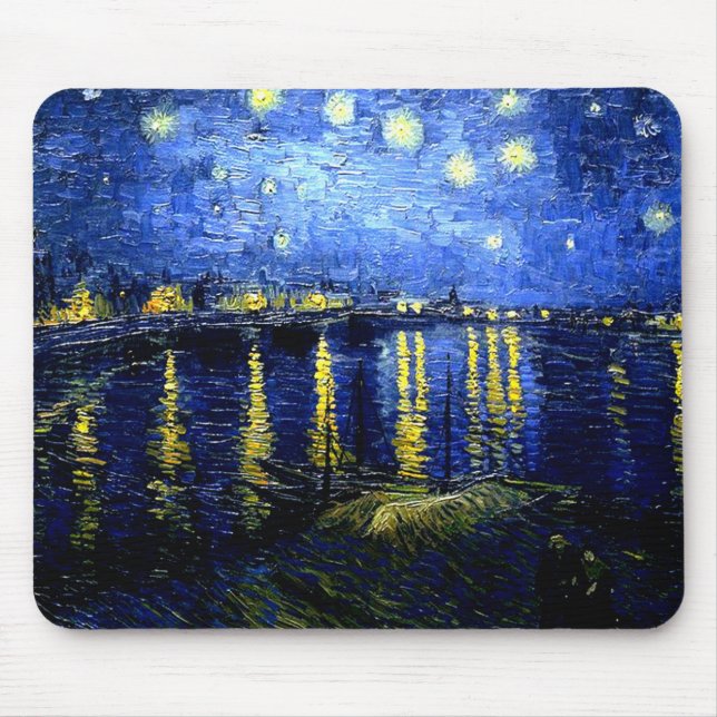 Starry Night over the Rhone, Van Gogh art Mouse Pad (Front)