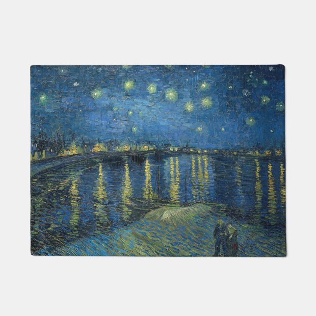 Starry Night Over the Rhone Vincent Van Gogh Doormat (Front)